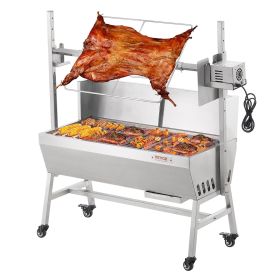 VEVOR Rotisserie Grill with Windscreen, BBQ Whole Pig Lamb Goat Charcoal Spit Grill, 35 Inch 90 Lbs Capacity