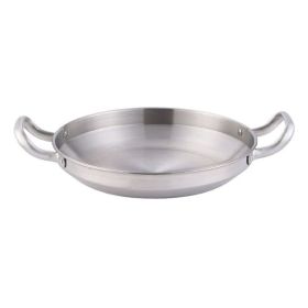 Double Ears Pan Seafood Rice Pan Fried Chicken Tray (Color: Silver, Type: 30cm)